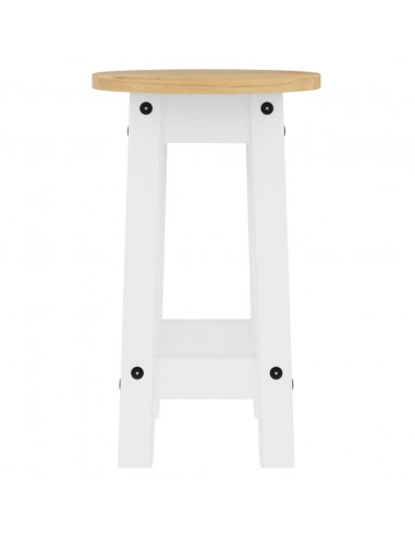 Sgabelli da Bar 2 pz Bianchi in Legno Massello di Pino