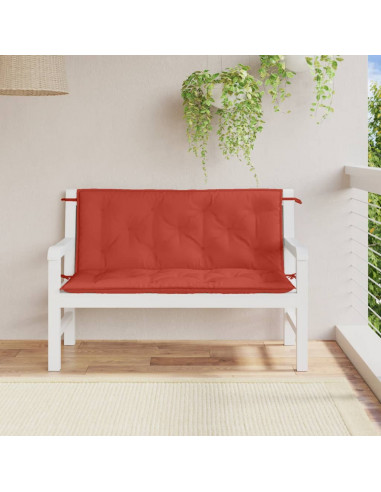 Cuscini Panca Giardino 2pz Rosso Mélange 120x50x7 cm Tessuto