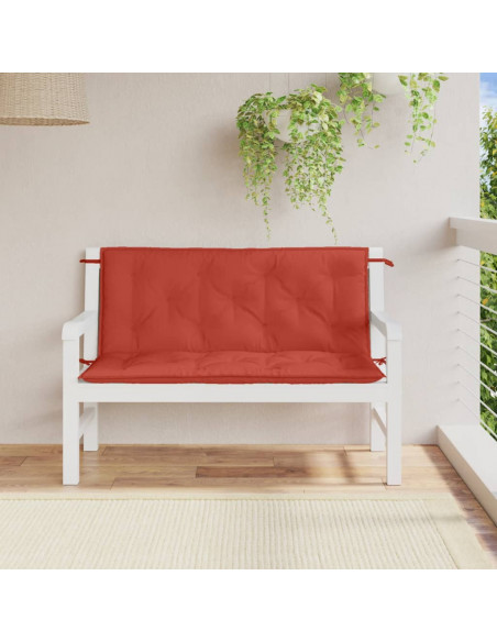 Cuscini Panca Giardino 2pz Rosso Mélange 120x50x7 cm Tessuto