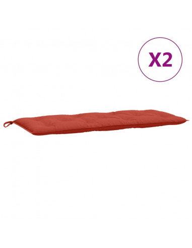 Cuscini Panca Giardino 2pz Rosso Mélange 120x50x7 cm Tessuto