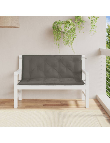 Cuscini Panca Giardino 2pz Grigio Scuro Mélange 120x50x7 cm