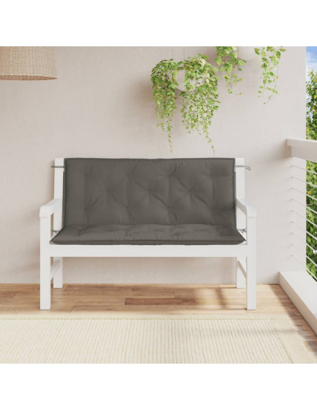 Cuscini Panca Giardino 2pz Grigio Scuro Mélange 120x50x7 cm