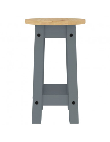 Sgabelli da Bar 2 pz Grigi in Legno Massello di Pino
