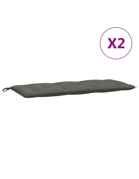 Cuscini Panca Giardino 2pz Grigio Scuro Mélange 120x50x7 cm