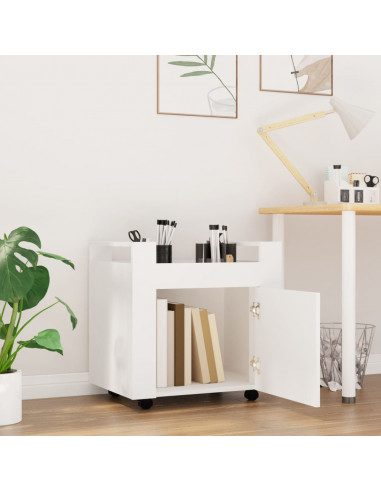 Carrello per Scrivania bianco 60x45x60 cm in Legno Multistrato