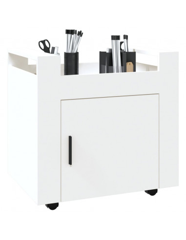 Carrello per Scrivania bianco 60x45x60 cm in Legno Multistrato