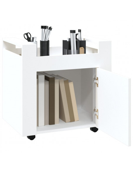 Carrello per Scrivania bianco 60x45x60 cm in Legno Multistrato