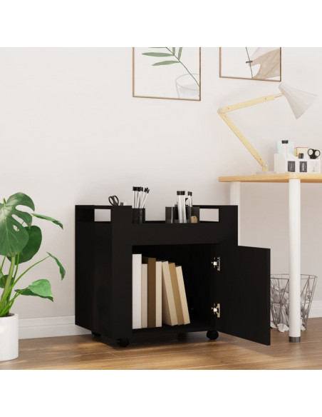 Carrello per Scrivania Nero 60x45x60 cm in Legno Multistrato