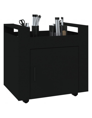 Carrello per Scrivania Nero 60x45x60 cm in Legno Multistrato