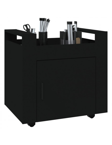 Carrello per Scrivania Nero 60x45x60 cm in Legno Multistrato