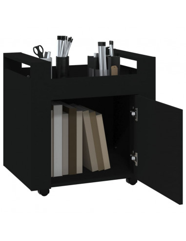 Carrello per Scrivania Nero 60x45x60 cm in Legno Multistrato