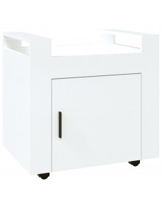 Carrello Scrivania bianco lucido 60x45x60 cm Legno Multistrato 2