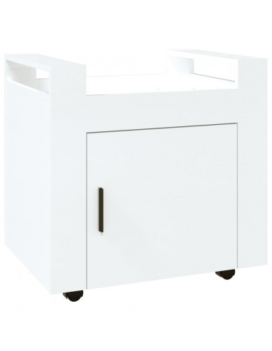 Carrello Scrivania bianco lucido 60x45x60 cm Legno Multistrato