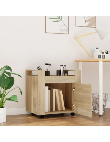 Carrello Scrivania rovere sonoma 60x45x60 cm Legno Multistrato