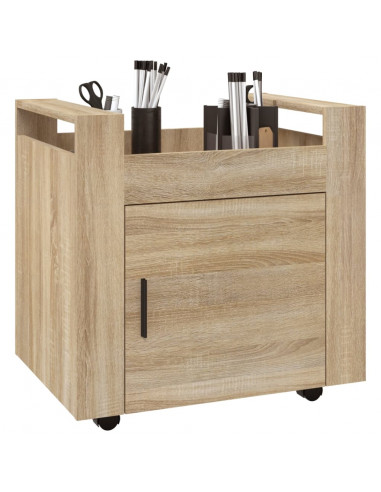 Carrello Scrivania rovere sonoma 60x45x60 cm Legno Multistrato