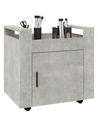 Carrello Scrivania Grigio cemento 60x45x60 cm Legno Multistrato