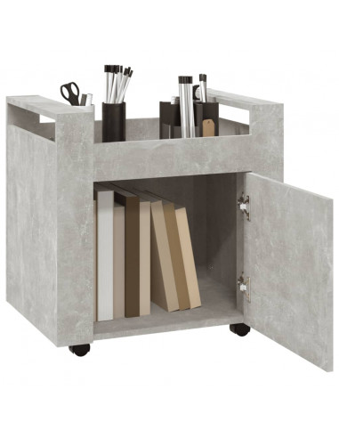 Carrello Scrivania Grigio cemento 60x45x60 cm Legno Multistrato