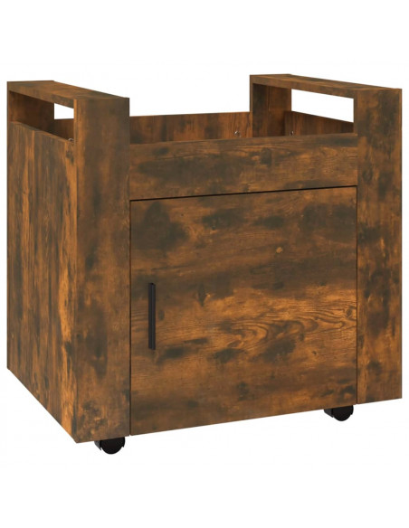 Carrello Scrivania rovere fumo 60x45x60 cm Legno Multistrato