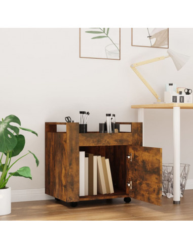Carrello Scrivania rovere fumo 60x45x60 cm Legno Multistrato