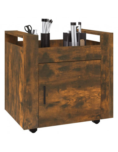 Carrello Scrivania rovere fumo 60x45x60 cm Legno Multistrato