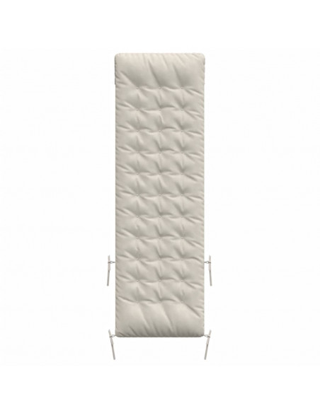 Cuscino per Lettino Crema 160x50x10 cm Finta Pelle Scamosciata
