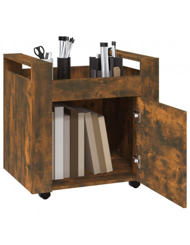 Carrello Scrivania rovere fumo 60x45x60 cm Legno Multistrato