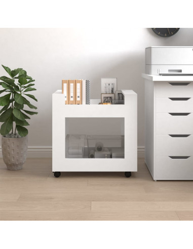 Carrello per Scrivania bianco 60x45x60 cm in Legno Multistrato