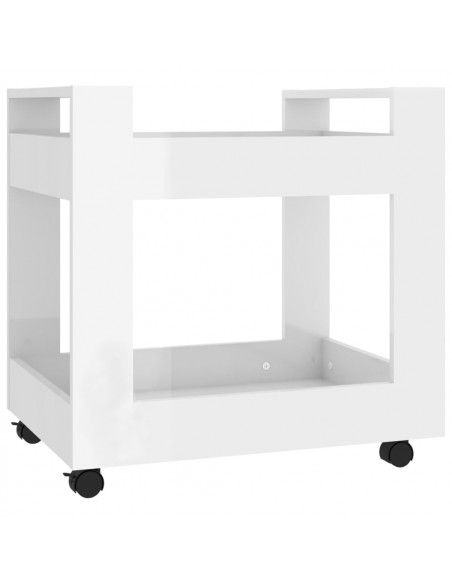 Carrello Scrivania bianco lucido 60x45x60 cm Legno Multistrato