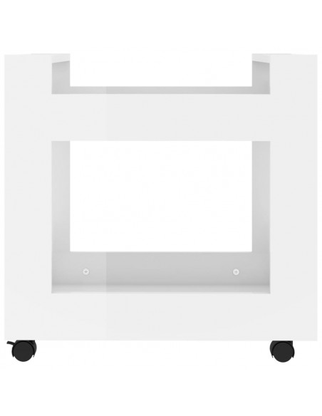 Carrello Scrivania bianco lucido 60x45x60 cm Legno Multistrato