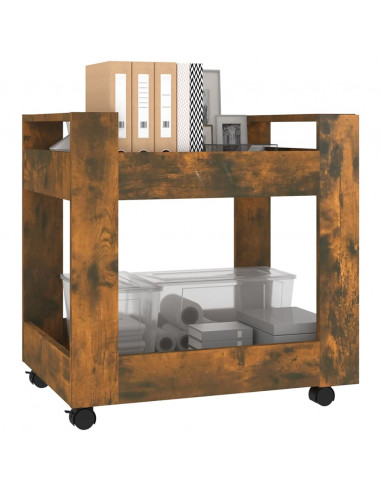 Carrello Scrivania rovere fumo 60x45x60 cm Legno Multistrato
