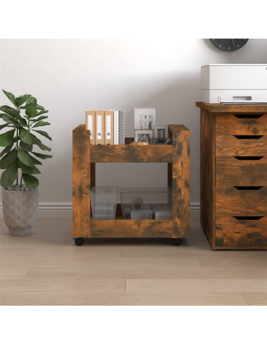 Carrello Scrivania rovere fumo 60x45x60 cm Legno Multistrato