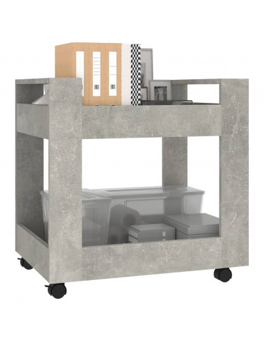 Carrello Scrivania Grigio cemento 60x45x60 cm Legno Multistrato