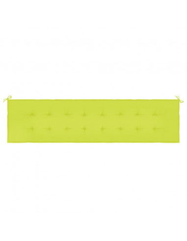 Cuscino per Panca Verde Brillante 200x50x3 cm in Tessuto Oxford