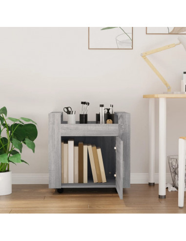Carrello Scrivania Grigio Sonoma 60x45x60 cm Legno Multistrato