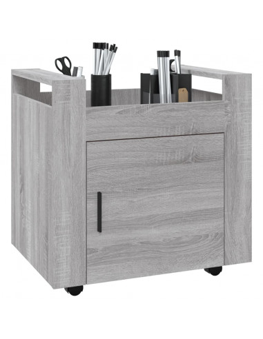 Carrello Scrivania Grigio Sonoma 60x45x60 cm Legno Multistrato