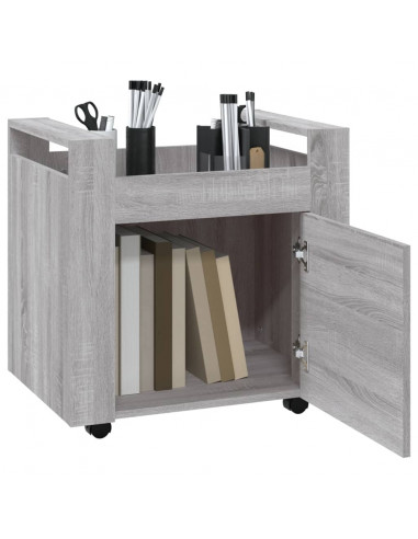 Carrello Scrivania Grigio Sonoma 60x45x60 cm Legno Multistrato