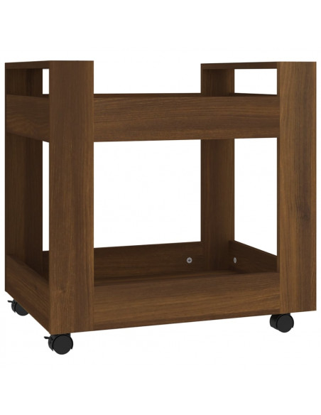 Carrello Scrivania Rovere Marrone 60x45x60 cm Legno Multistrato