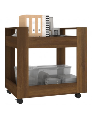 Carrello Scrivania Rovere Marrone 60x45x60 cm Legno Multistrato