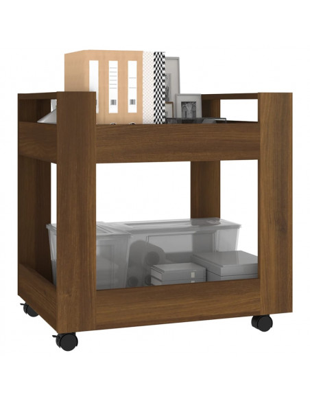 Carrello Scrivania Rovere Marrone 60x45x60 cm Legno Multistrato