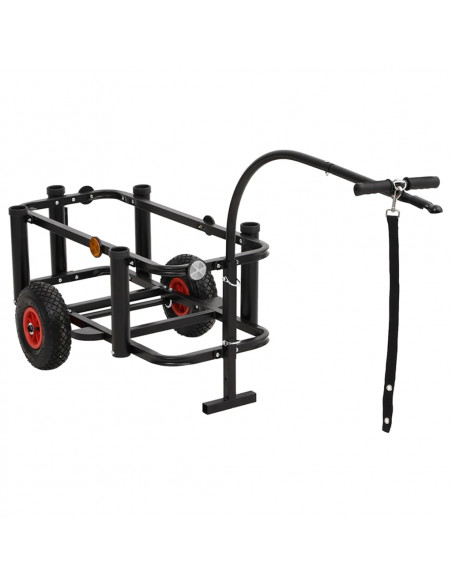Carrello da Pesca Acciaio Nero