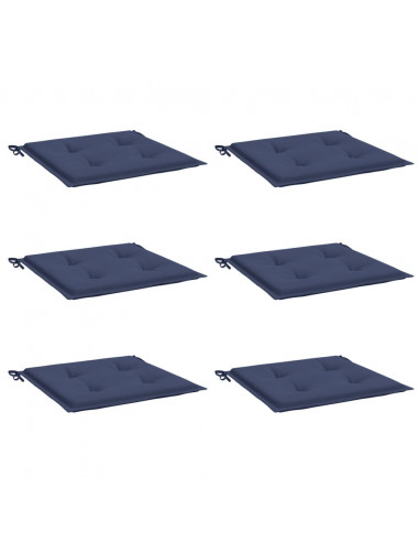 Cuscini per Pallet 6 pz Blu Marino 40x40x3 cm in Tessuto Oxford
