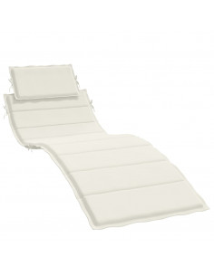 Cuscino per Lettino Prendisole Crema Mélange 186x58x4cm Tessuto 2