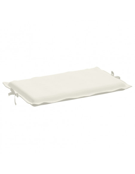 Lettino Prendisole con Cuscino Crema Mélange 186x58x3cm Tessuto