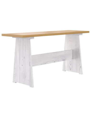 Set da Pranzo 3pz REINE Marrone Miele e Bianco in Legno di Pino