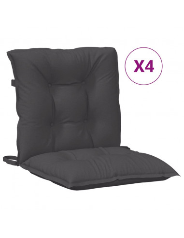Cuscini Sedia Schiena Bassa 4 pz Antracite Mélange 100x50x7 cm