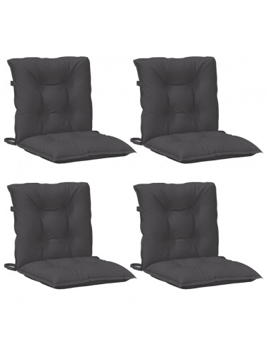 Cuscini Sedia Schiena Bassa 4 pz Antracite Mélange 100x50x7 cm