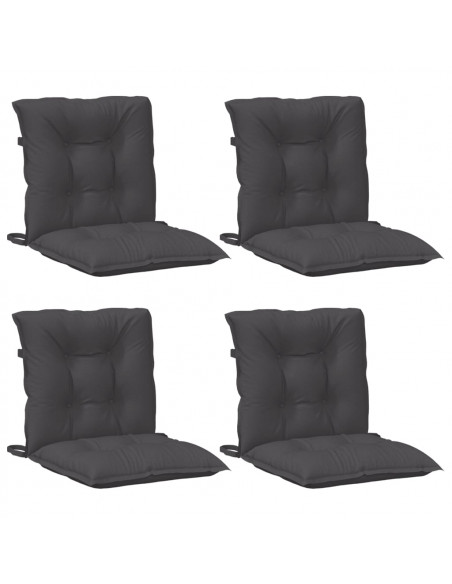 Cuscini Sedia Schiena Bassa 4 pz Antracite Mélange 100x50x7 cm
