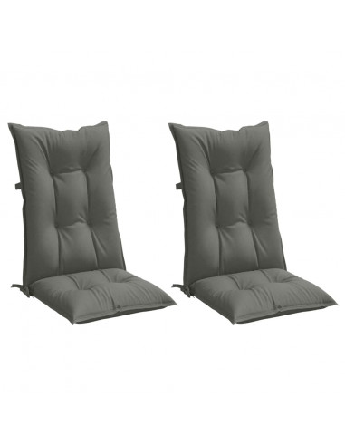 Cuscini Sedia Schiena Alta 2 Grigio Mélange 120x50x7 Tessuto