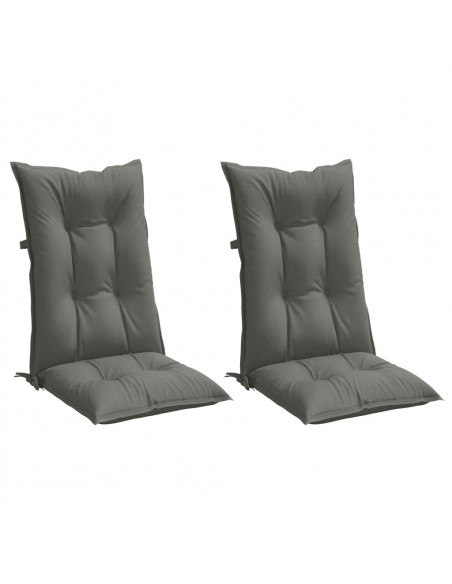 Cuscini Sedia Schiena Alta 2 Grigio Mélange 120x50x7 Tessuto