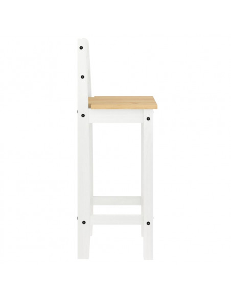 Set da Bar 5 pz Bianco in Legno Massello di Pino